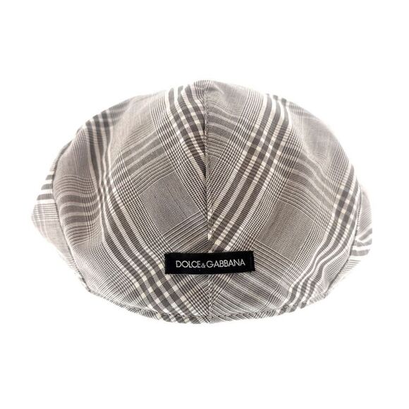 Dolce & Gabbana  Light Grey Plaid Flat Cap - Picture 4 of 4